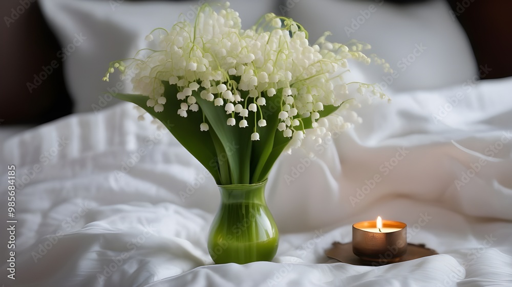 lily of the valley on the bed