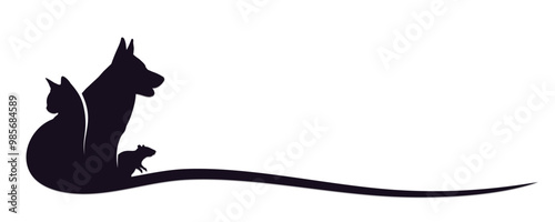 The symbol with silhouettes of pets .