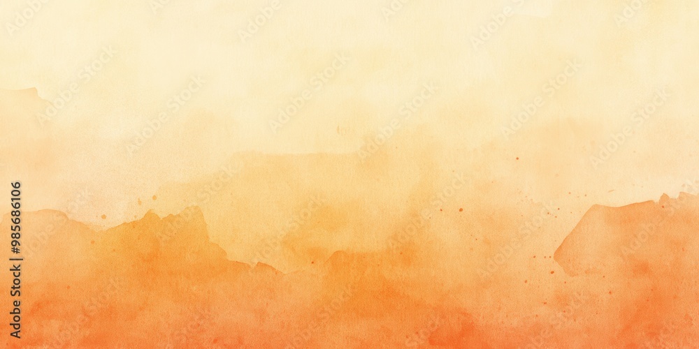 Obraz premium Warm watercolor background with gradient orange to white