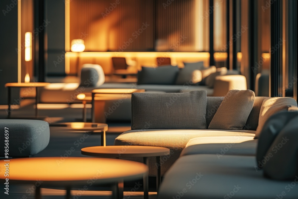 Exclusive Lounge with Comfortable Couches and Tables Exclusive Lounge with Comfortable Couches and Tables