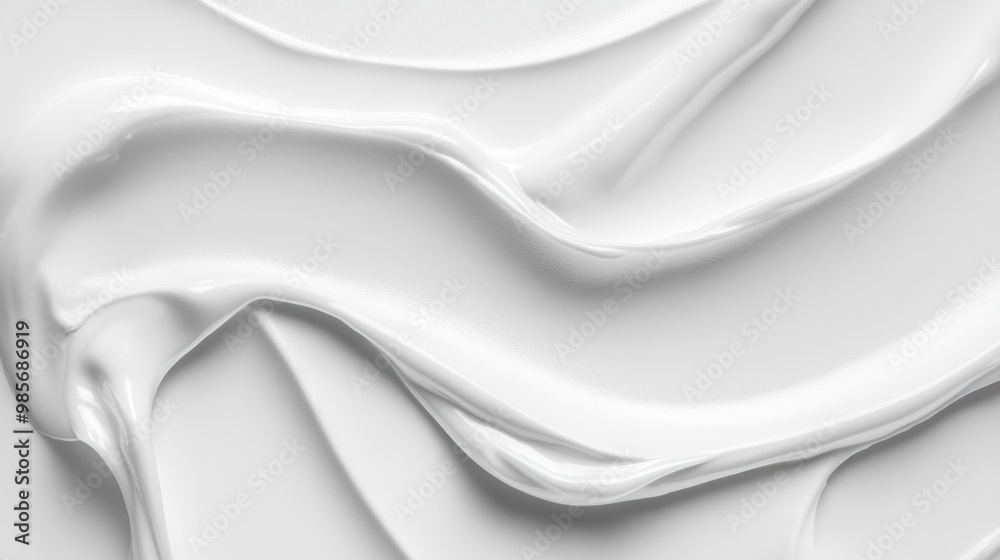 Obraz premium Abstract white cream texture with smooth, flowing lines.