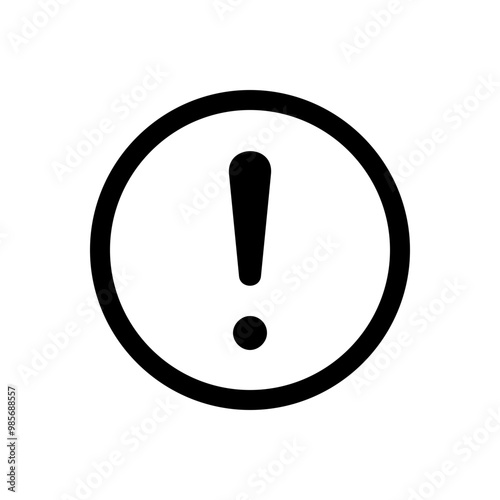 Mistake notice sign. Isolated vector circle with exclamation mark.
