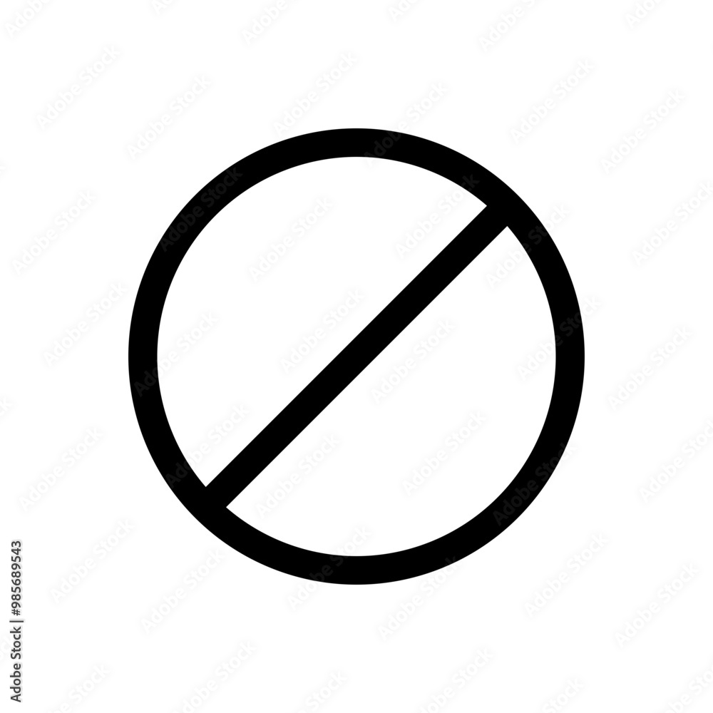 No sign. symbol of warning . Color editable No sign. symbol of warning . Color editable