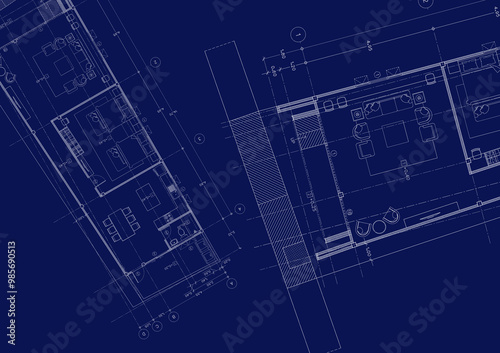 Floor plan designed building on the drawing.