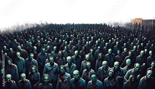 Obraz na płótnie night zombie walking concept style crowd art illustration painting digital halloween illustration painting art artistic imagination artwork acrylic watercolor oil painting undead halloween creepy w salonie