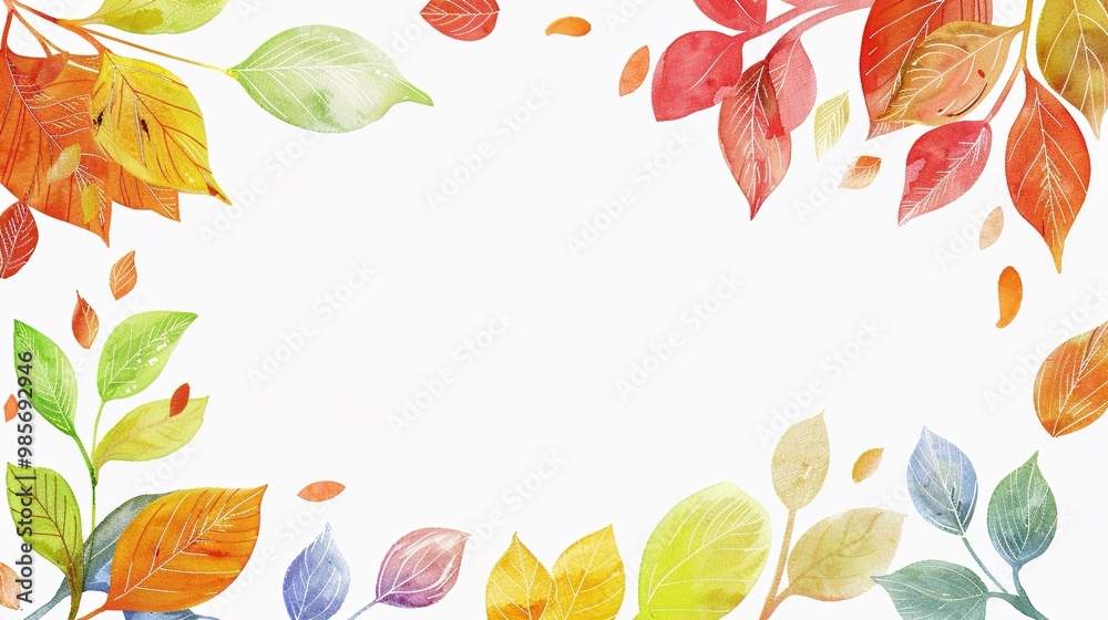 nature background foliage with watercolor style nature background foliage with watercolor style