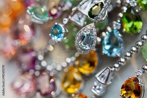 Gemstone Jewelry Closeup.