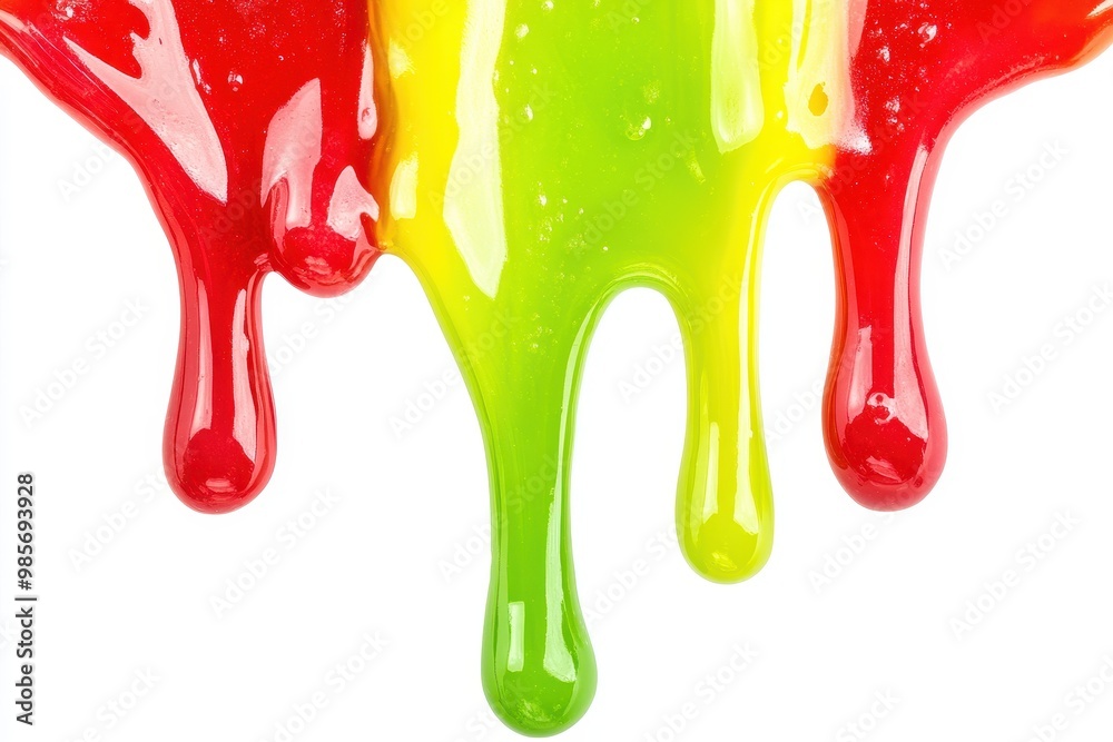 Colorful dripping paint in red and green hues, creating a vibrant, artistic effect. Colorful dripping paint in red and green hues, creating a vibrant, artistic effect.