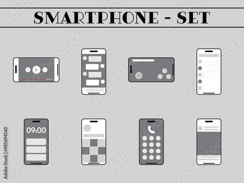 かっこいいスマートフォンの画面セット - Cool smartphone screen set