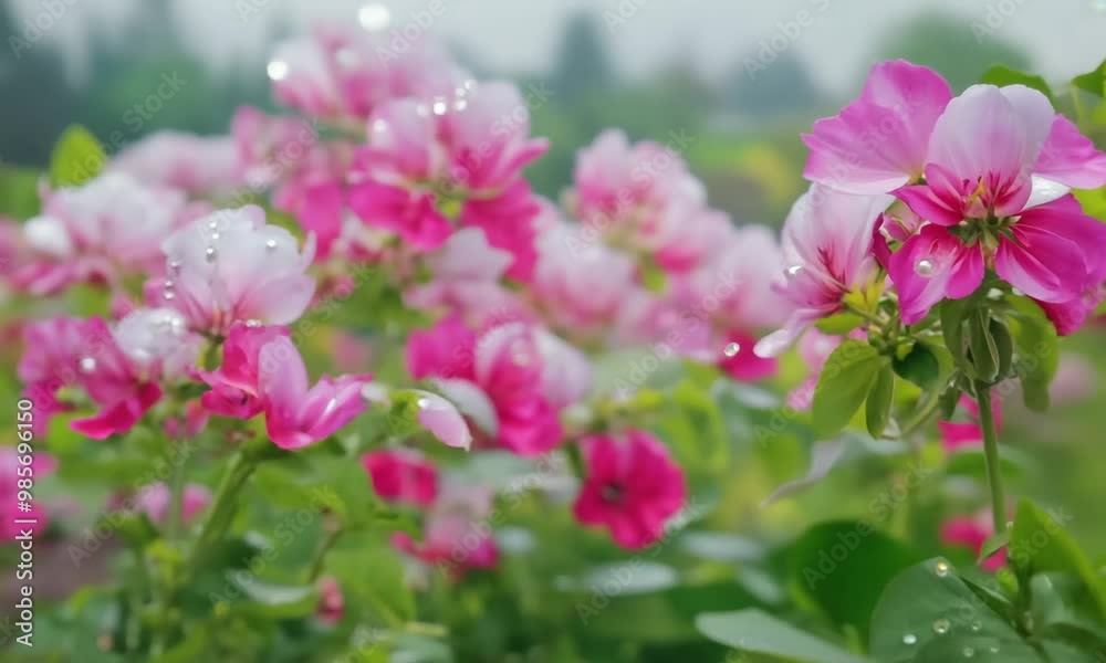 A garden of azaleas in full bloom, with vibrant colors popping after a light rain A garden of azaleas in full bloom, with vibrant colors popping after a light rain
