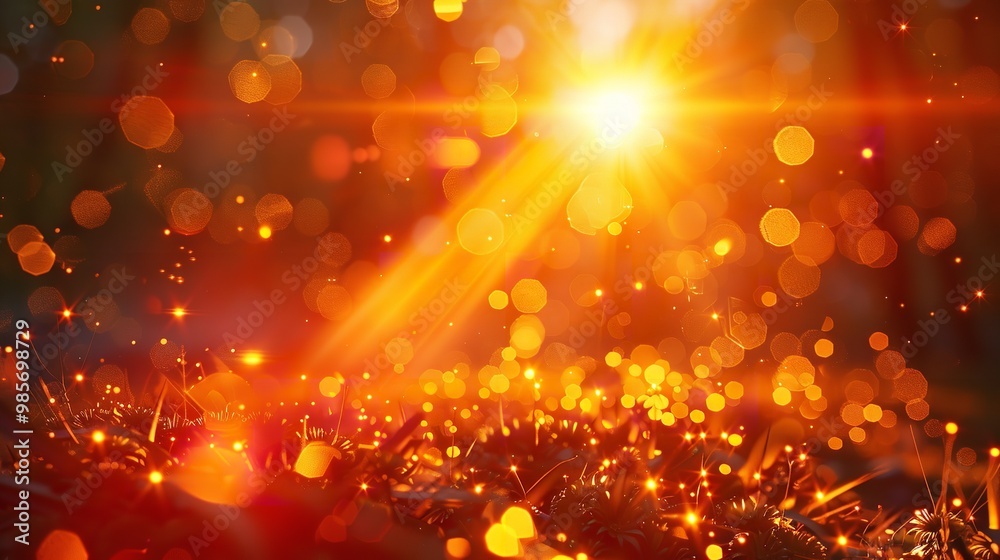 Sunny Background Orange Sun with Lens Flare 8K Realistic Sunny Background Orange Sun with Lens Flare 8K Realistic