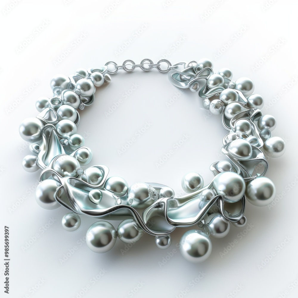 Silver Pearl Necklace. Silver Pearl Necklace.
