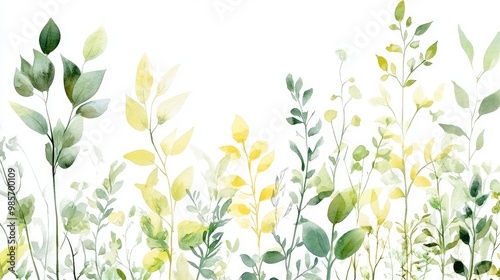 Wallpaper Mural Detailed watercolor artworks of diverse foliage plants in thin frames, offering versatile options for design projects on a white backdrop Torontodigital.ca