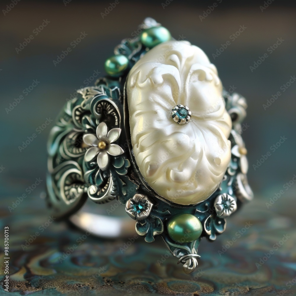 Fototapeta premium Pearl Ring Detail.