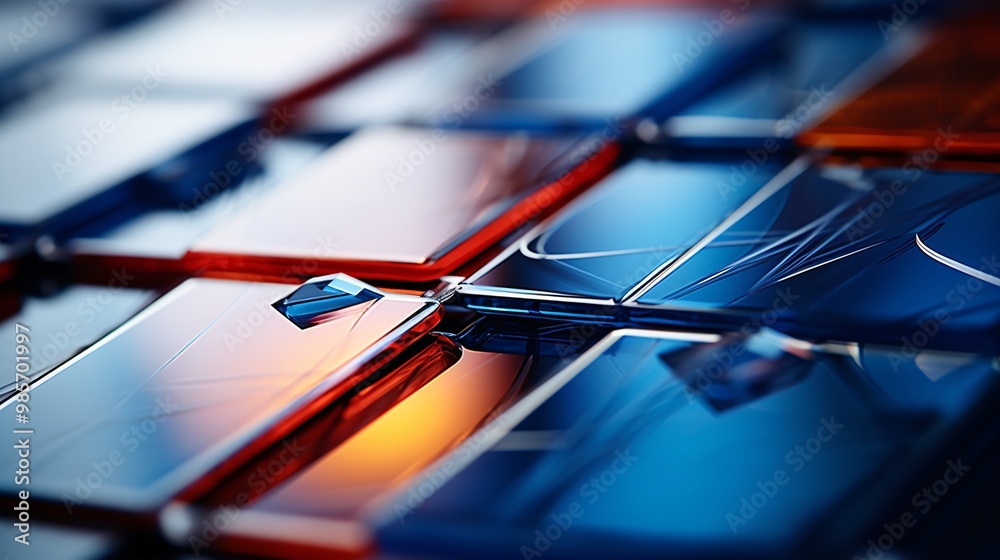 Obraz premium A close-up of solar cells, highlighting the technology behind solar energy
