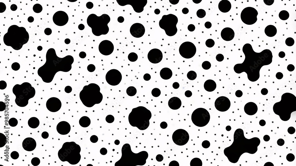 Fototapeta premium Abstract black and white polka dot pattern.