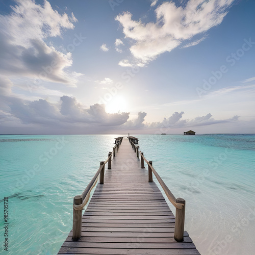 wooden pier on the sea