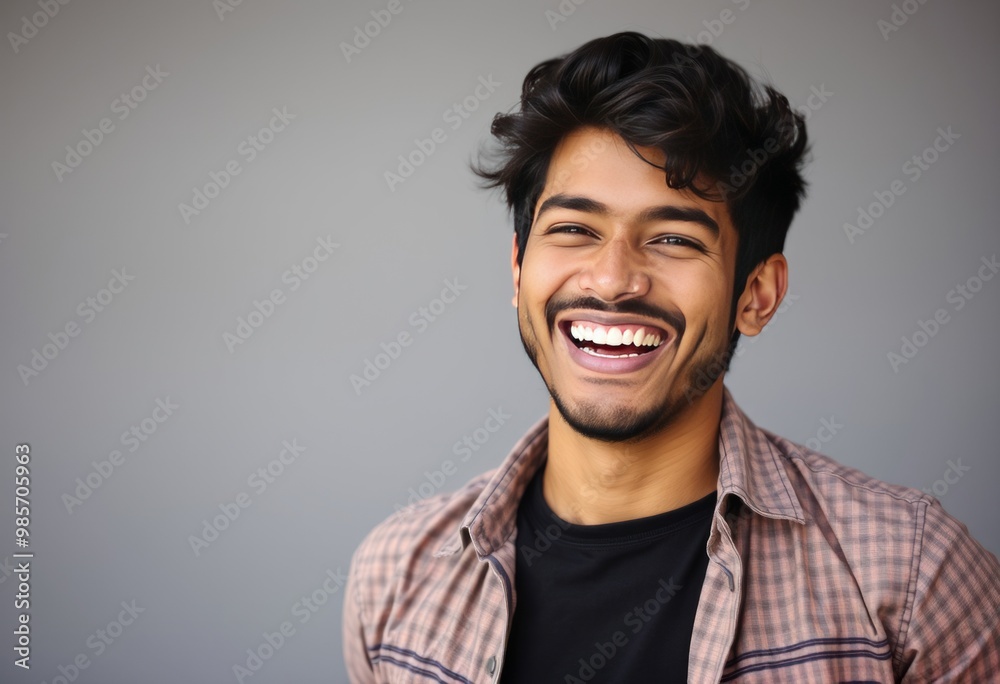 Energetic Indian guy flashing a happy smile exuding confidence a Energetic Indian guy flashing a happy smile exuding confidence a
