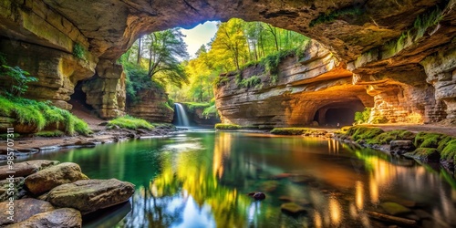 In the depths of Maquoketa Caves State Park, a hidden world unfolds, characterized by delicate rock formations and photo