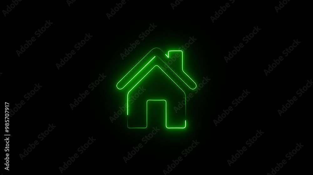 Hut icon glowing neon light on black background. House icon neon glowing light on black background. neon home button icon animation. Hut icon glowing neon light on black background. House icon neon glowing light on black background. neon home button icon animation.