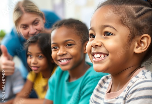 Close up of a child's smile a moment of pride and accomplishment