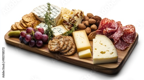 assortment of types of cheese and nuts photo