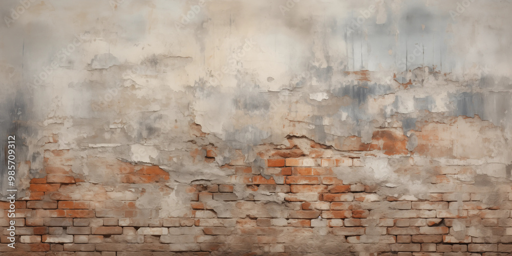 Obraz premium Grunge Brick Wall Texture Background Cracked Weathered Rustic