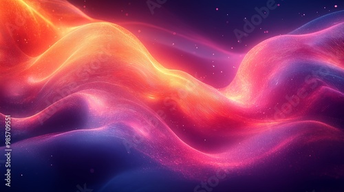 Abstract Waves of Light in Vibrant Colors