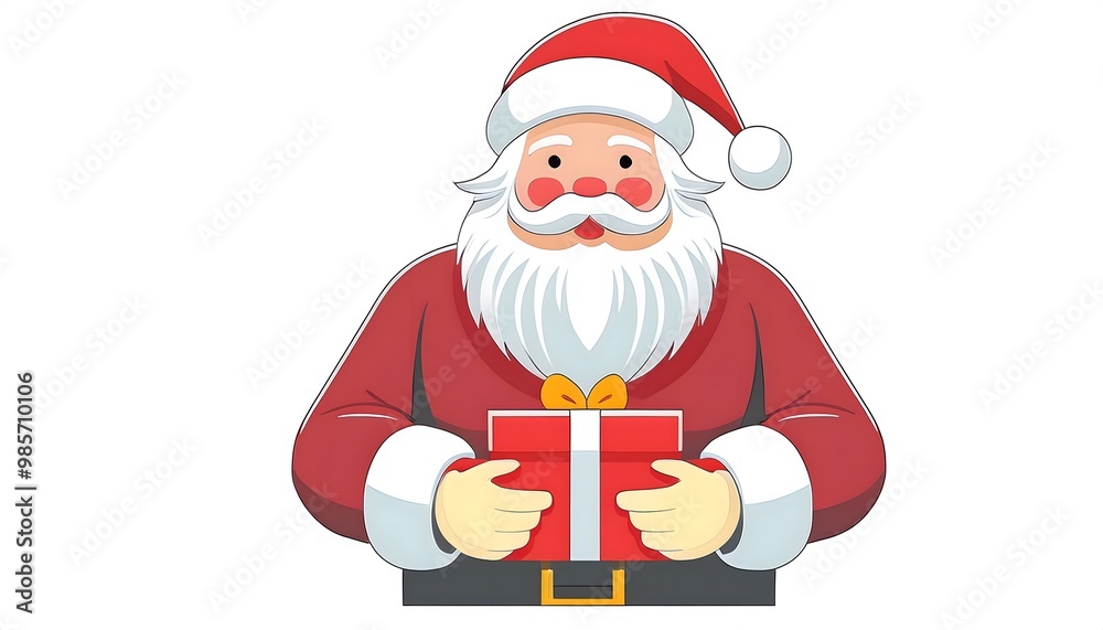 Santa Claus Holding a Gift