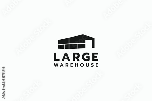 flat large warehouse logo iconic vector design template with modern, elegant and simple styles. creative warehouse mark icon logo design vector illustration for storage, industry and distribution