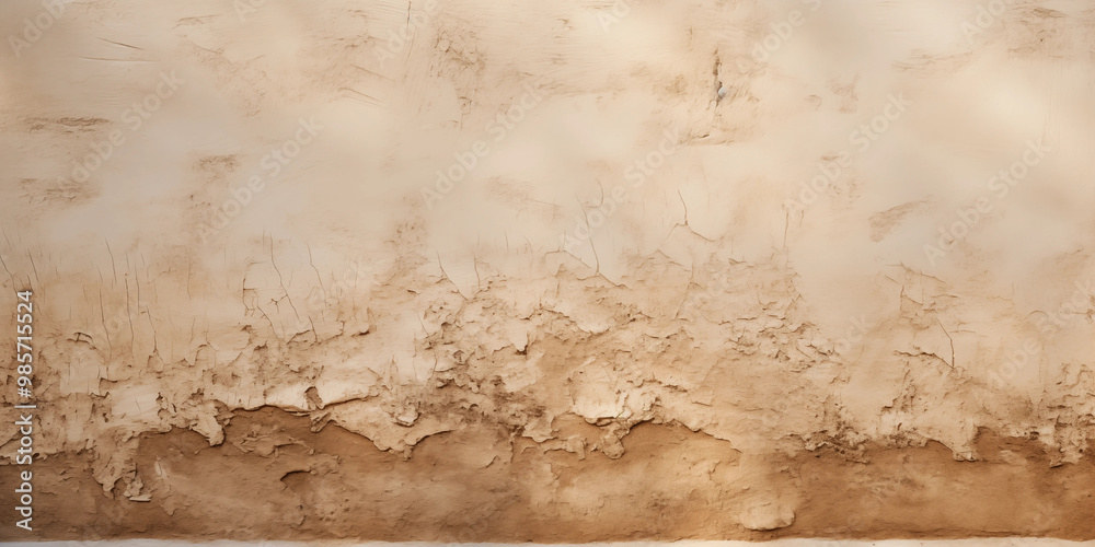 Fototapeta premium Beige and Brown Cracked Wall Texture Background
