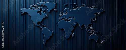 A map of the world divided by walls labeled Tariffs and Quotas, trade protectionism, global economy isolation photo