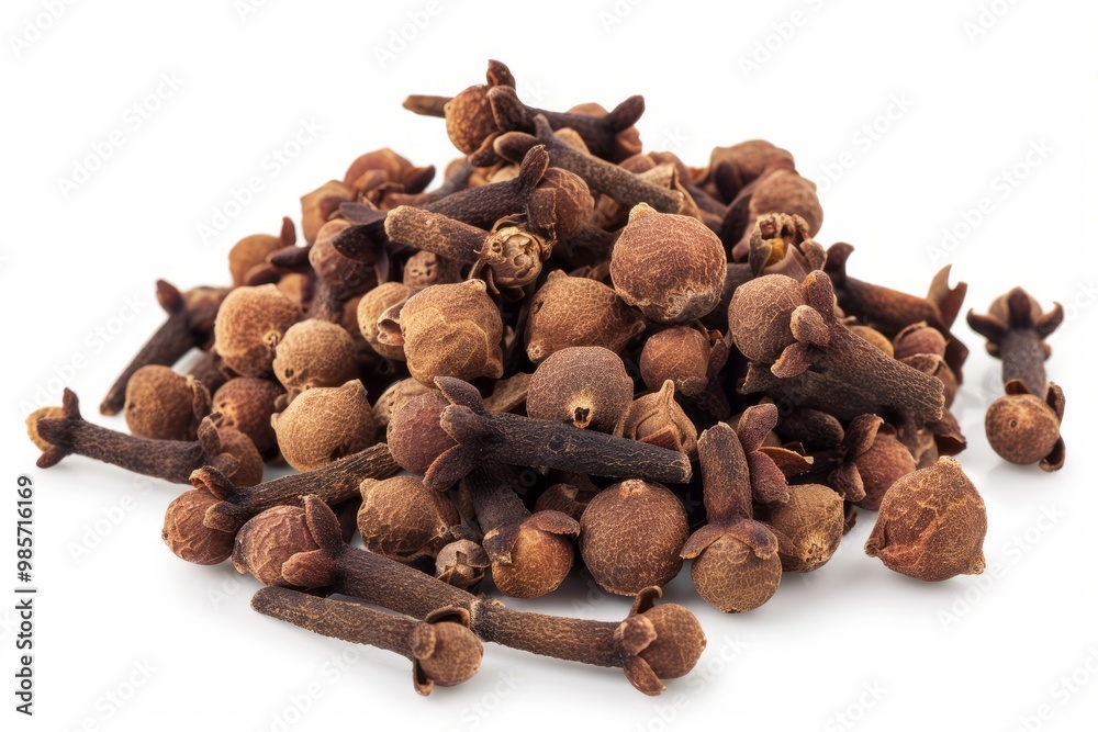 Fototapeta premium A fresh Cloves and Cloves Power isolated on white