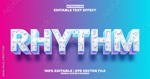 Rhythm editable text effect in new modern trend style