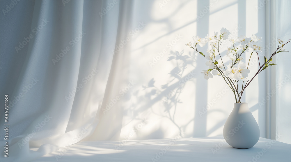 A tree branch with leaves is shown in a light and shadow. Concept of tranquility and peacefulness, as the sunlight casts a gentle shadow on the leaves. The scene evokes a feeling of calmness A tree branch with leaves is shown in a light and shadow. Concept of tranquility and peacefulness, as the sunlight casts a gentle shadow on the leaves. The scene evokes a feeling of calmness