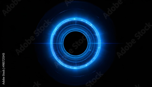 glowing electric green hologram circles light background