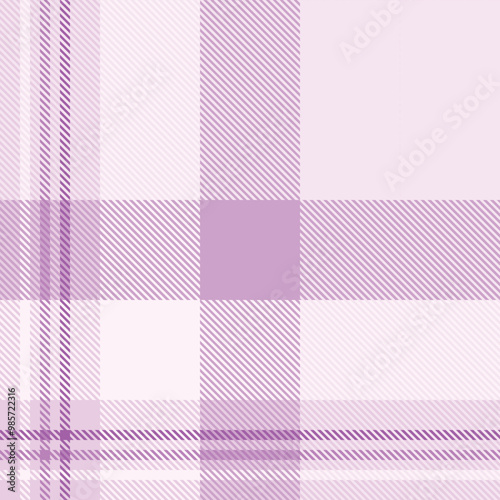 Purple tartan plaid fabric seamless pattern of check background tartan with a textile fabric plaid texture. Tartan Scotland seamless plaid pattern vector. Retro background fabric.