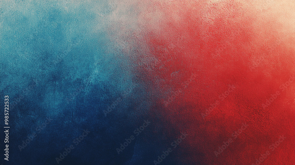 Naklejka premium gradient background featuring blend of red and blue hues, creating dynamic and textured visual effect. This artistic design evokes sense of energy and depth