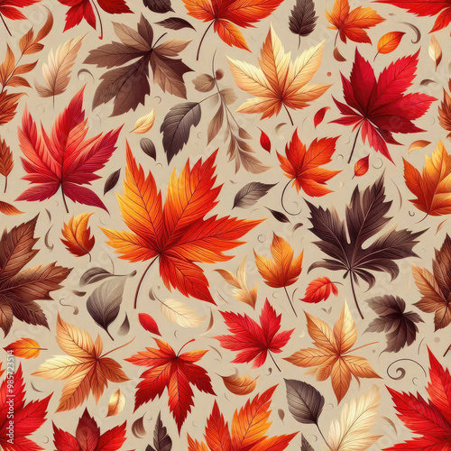 Vibrant Autumn Leaves Pattern