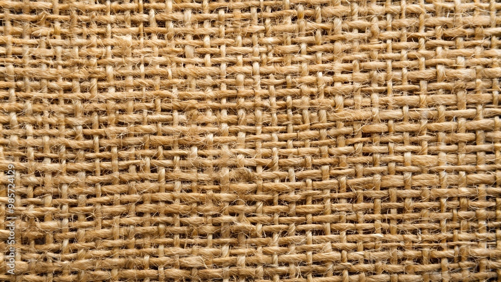 Woven burlap texture in natural fibers with rustic look Woven burlap texture in natural fibers with rustic look