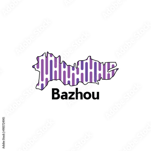 map of Bazhou modern outline and technology, High detailed vector illustration Design Template photo