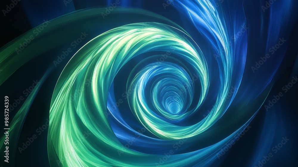 Abstract Blue and Green Swirling Tunnel. Abstract Blue and Green Swirling Tunnel.