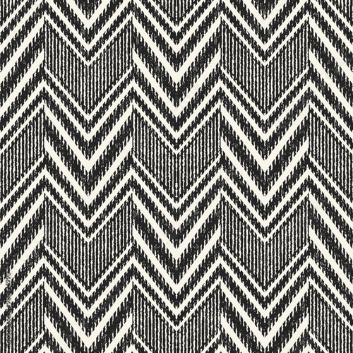 Monochrome Grain Striped Chevron Pattern