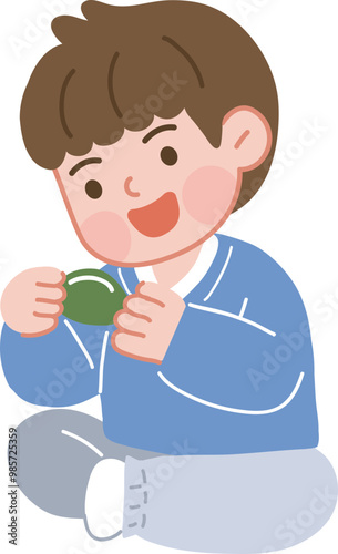 송편만드는모습,가족,일러스트
