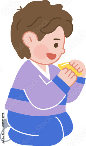 송편만드는모습,가족,일러스트
