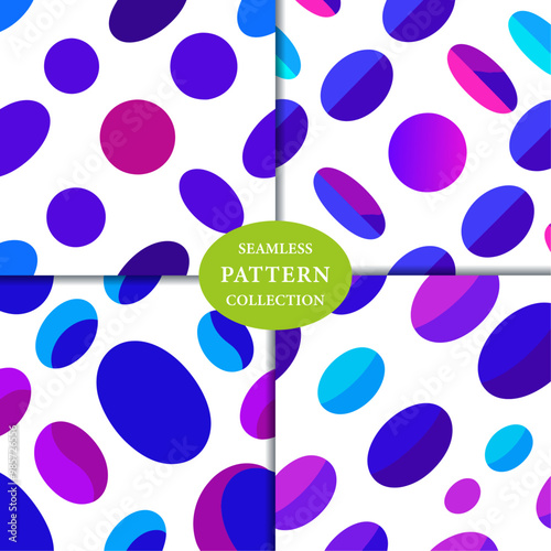 Foto Abstract purple blue ovals Seamless Pattern Background