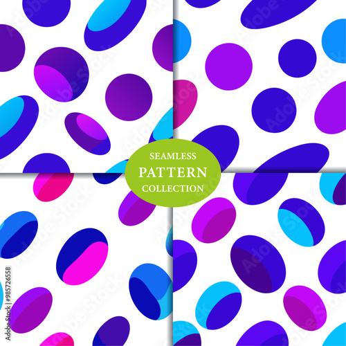 Abstract purple blue ovals Seamless Pattern Background photo