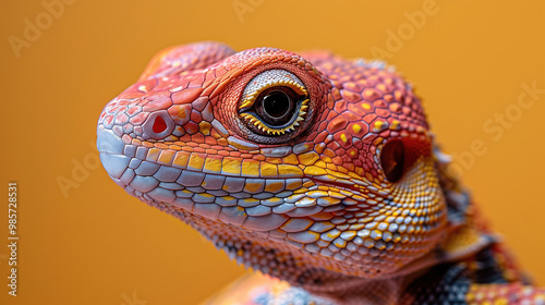 Close-up Portrait of a Vibrant Lizard