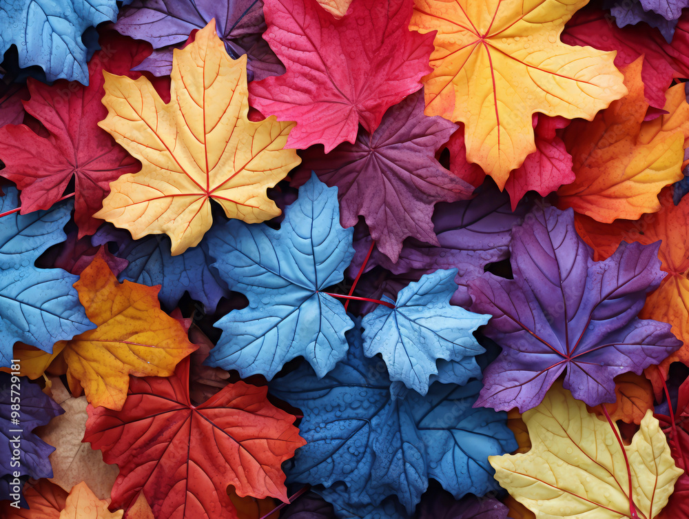 Fototapeta premium Attractive Hand drawn autumn leaf colorful wreath