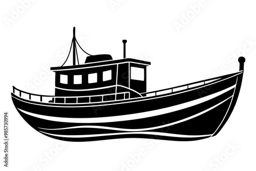 boat silhouette vector,boat icon style